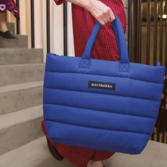 Marimekko Handbags - MARIMEKKO ISO Milla.Blue Puffer Tote Bag
